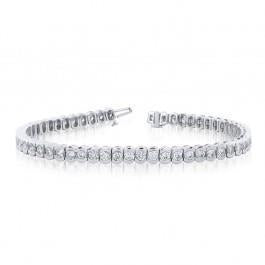 7.50 Carats Round Lab Grown Diamonds Prong Set Tennis Bracelet Gold Jewelry