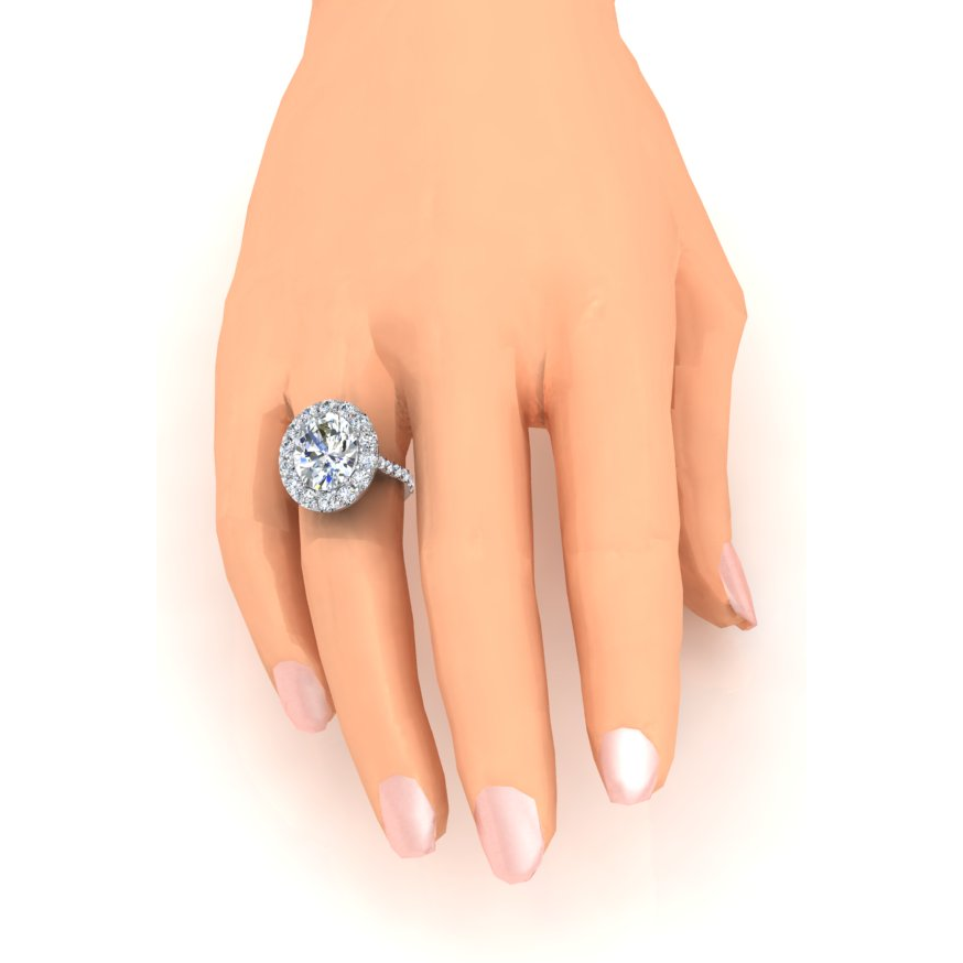Women's Halo Ring Oval Cut Engagement Jewelry