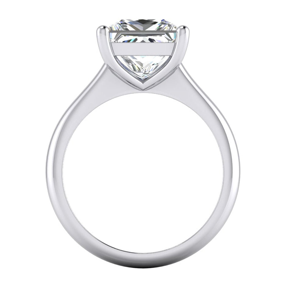 Princess Cut Solitaire Engagement Ring 2.50 Carats