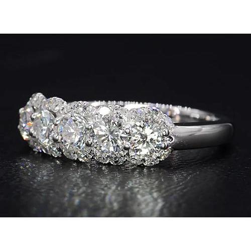 Half Eternity Lab Grown Diamond Band 4.50 Carats White Gold Jewelry New