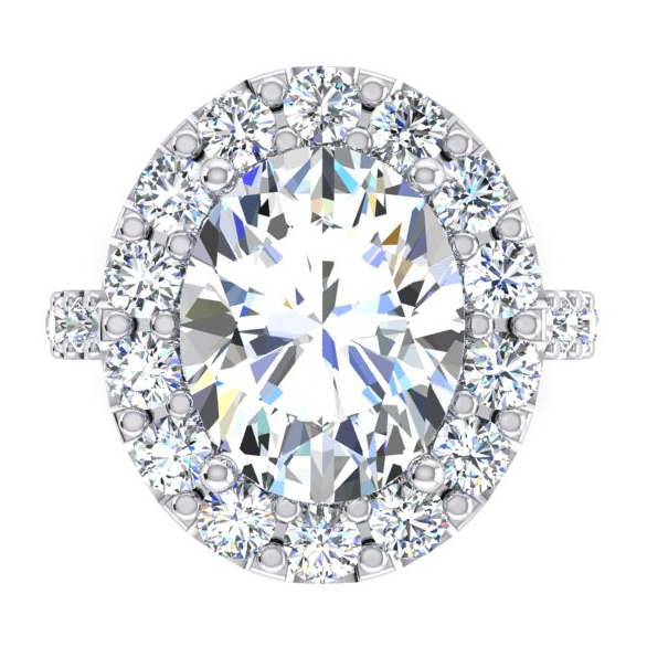 Women's Halo Ring Oval Cut Engagement Jewelry