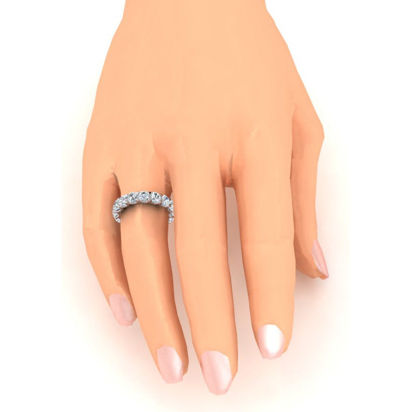 Lab Grown Diamond Eternity Wedding Gold Band 4 Carats 4.1 mm