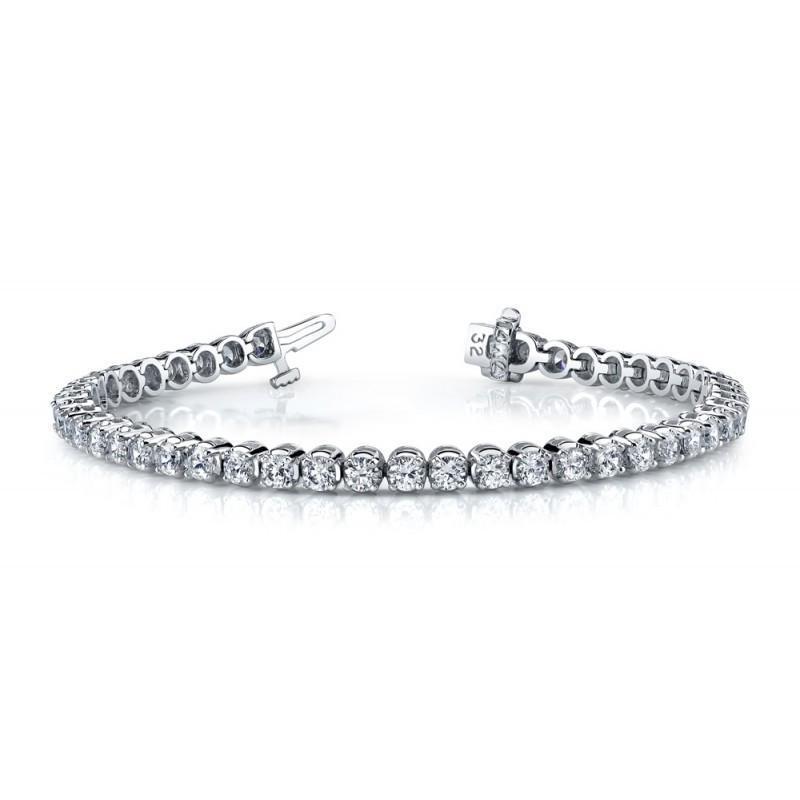 White Gold 14K Sparkling Lab Grown Diamonds Tennis Bracelet 7.20 Carats