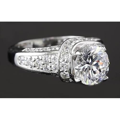 3.50 Carats Pave Setting Anniversary Ring Round Diamond - Anniversary Ring-harrychadent.ca