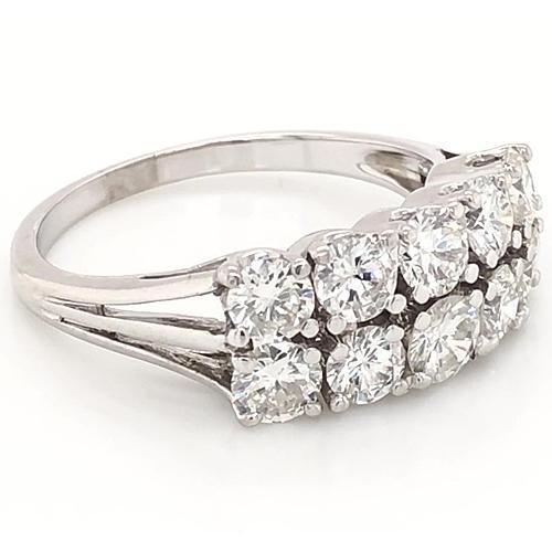 Anniversary Band 4 Carats Double Row Shank Setting White Gold 14K - Band-harrychadent.ca