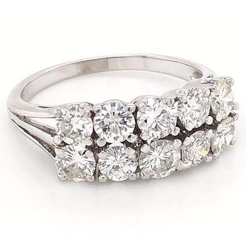 Anniversary Band 4 Carats Double Row Shank Setting White Gold 14K - Band-harrychadent.ca