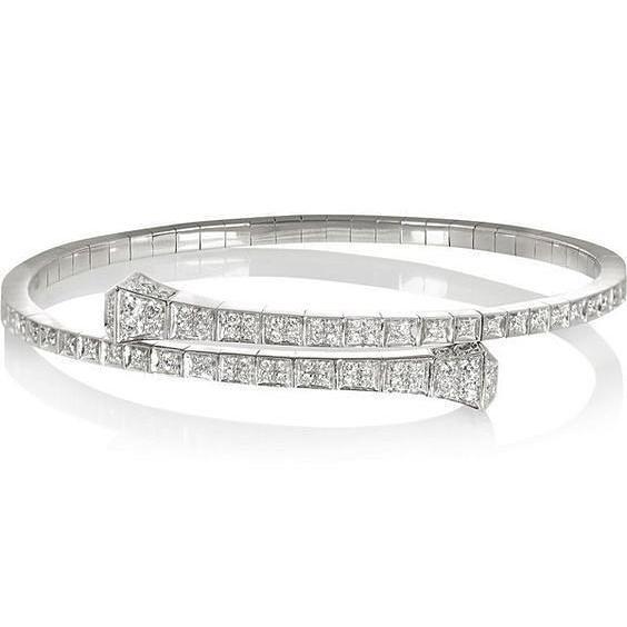 3 Carats Beautiful Round Diamond Bangle White Gold - Bangle-harrychadent.ca