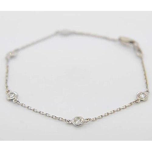 Diamond Round Bracelet 1.50 Carats Bezel Set Jewelry New - Chain Bracelet-harrychadent.ca