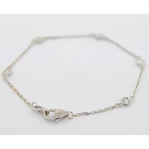 Diamond Round Bracelet 1.50 Carats Bezel Set Jewelry New - Chain Bracelet-harrychadent.ca