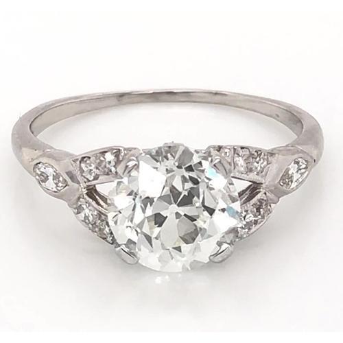 Old Mine Cut Diamond Ring Split Shank 1.60 Carats Women Jewelry - Engagement Ring-harrychadent.ca