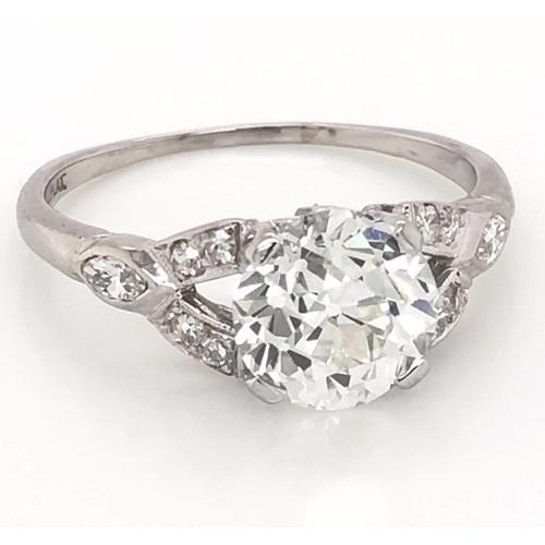 Old Mine Cut Diamond Ring Split Shank 1.60 Carats Women Jewelry - Engagement Ring-harrychadent.ca