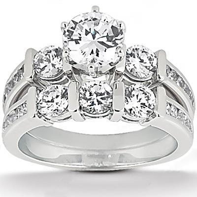 Diamond Engagement Anniversary Set 2.45 Carats White Gold Ring - Engagement Ring Set-harrychadent.ca