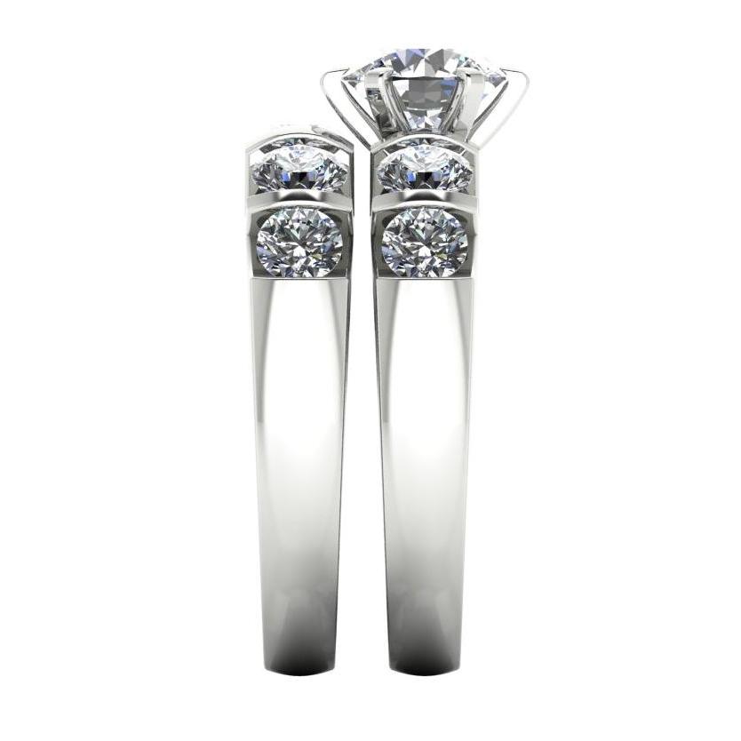 Round Diamond Engagement Ring Set 3.50 Carats Jewelry White Gold - Engagement Ring Set-harrychadent.ca
