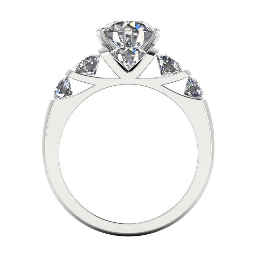 Round Diamond Engagement Ring Set 3.50 Carats Jewelry White Gold - Engagement Ring Set-harrychadent.ca