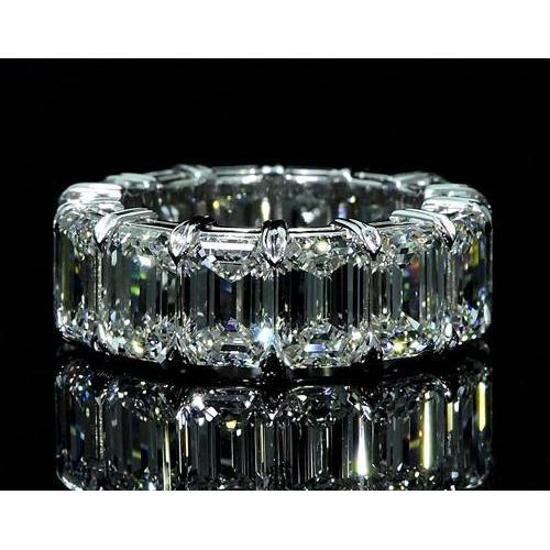 Eternity Band 11.20 Carats Emerald Cut White Gold 14K New - Eternity Band-harrychadent.ca