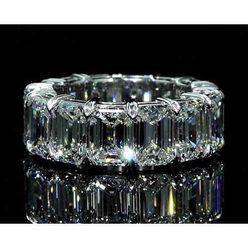 Eternity Band 11.20 Carats Emerald Cut White Gold 14K New - Eternity Band-harrychadent.ca