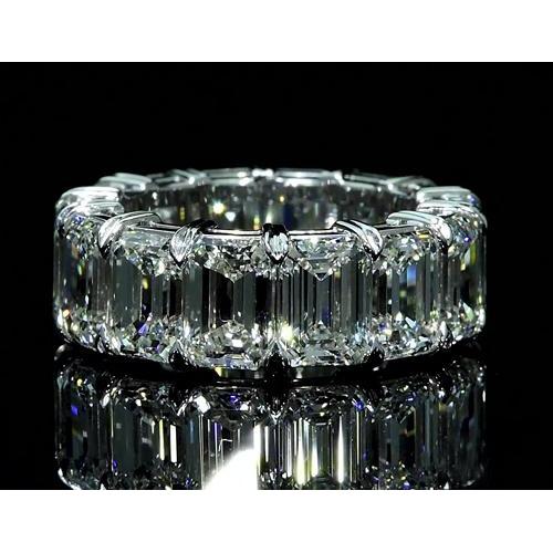 Eternity Band 11.20 Carats Emerald Cut White Gold 14K New - Eternity Band-harrychadent.ca