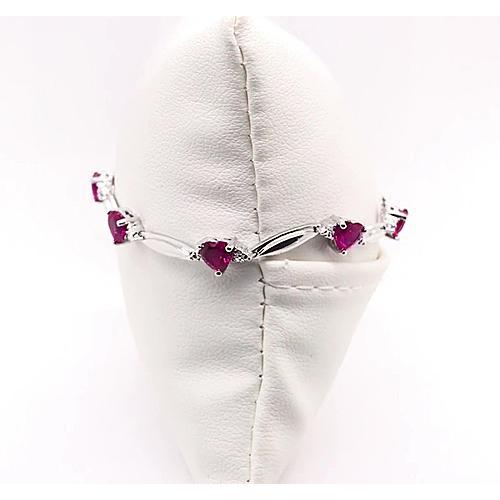Heart Shape Rhodolite Garnet Diamond Bracelet 9.54 Carats Jewelry New - Gemstone Bracelet-harrychadent.ca