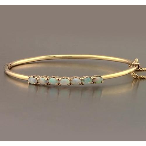 Opal Bangle 5.25 Carats Yellow Gold Women Jewelry New - Gemstone Bracelet-harrychadent.ca