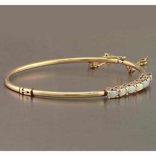 Opal Bangle 5.25 Carats Yellow Gold Women Jewelry New - Gemstone Bracelet-harrychadent.ca