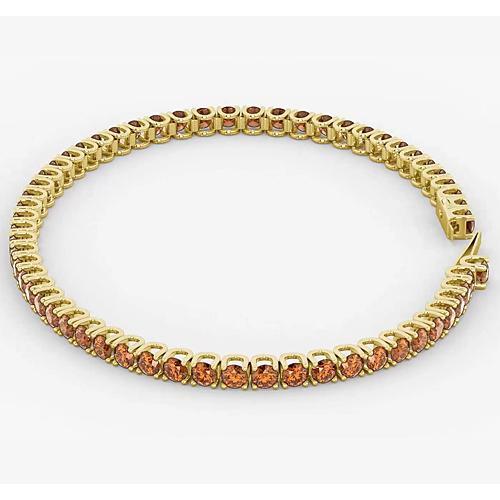 Orange Sapphire Tennis Bracelet 5.90 Carats Jewelry New - Gemstone Bracelet-harrychadent.ca