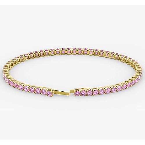 Pink Sapphire Tennis Bracelet 5.90 Carats Women White Gold Jewelry - Gemstone Bracelet-harrychadent.ca