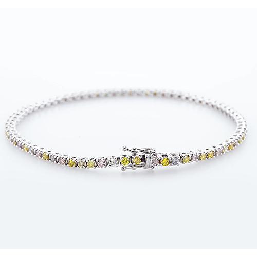 Pink, White, Yellow & Green Sapphire Tennis Bracelet 5 Carats Jewelry - Gemstone Bracelet-harrychadent.ca