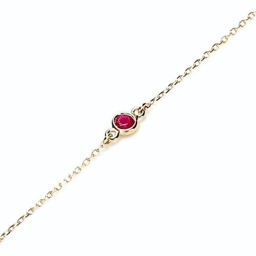 Ruby Bezel Set Bracelet 1.50 Carats Yellow Gold 14K - Gemstone Bracelet-harrychadent.ca