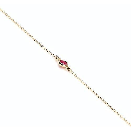 Ruby Bezel Set Bracelet 1.50 Carats Yellow Gold 14K - Gemstone Bracelet-harrychadent.ca
