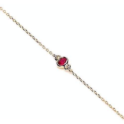 Ruby Bezel Set Bracelet 1.50 Carats Yellow Gold 14K - Gemstone Bracelet-harrychadent.ca