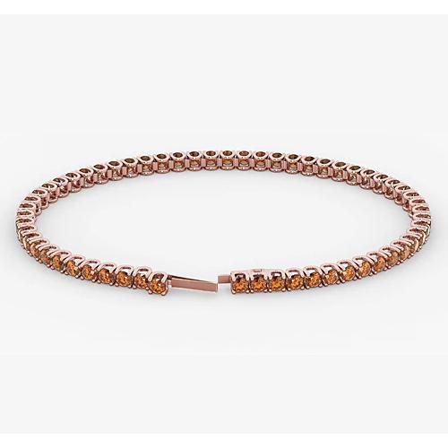 Tennis Bracelet Rose Gold Orange Sapphire 5.90 Carats Jewelry New - Gemstone Bracelet-harrychadent.ca