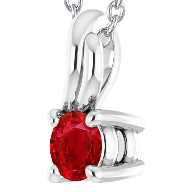 Four Prong Round Ruby Pendant 1 Carat - Gemstone Pendant-harrychadent.ca