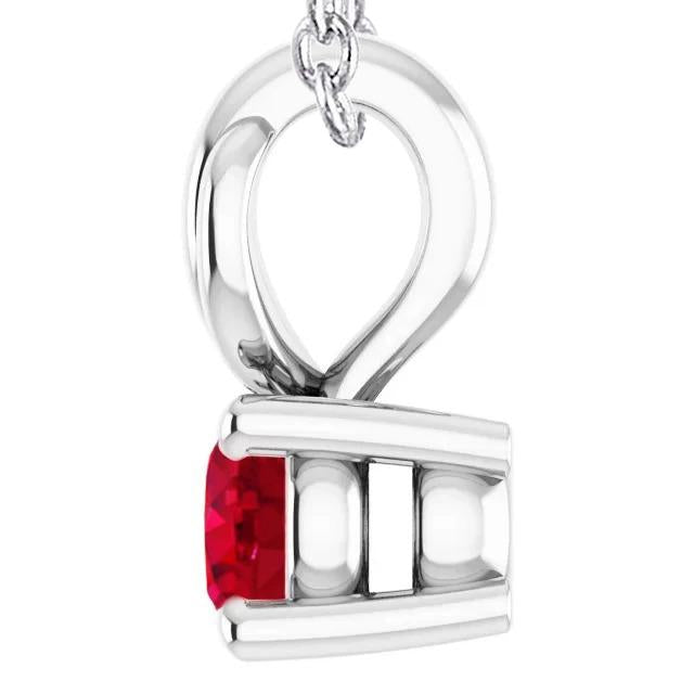 Four Prong Round Ruby Pendant 1 Carat - Gemstone Pendant-harrychadent.ca