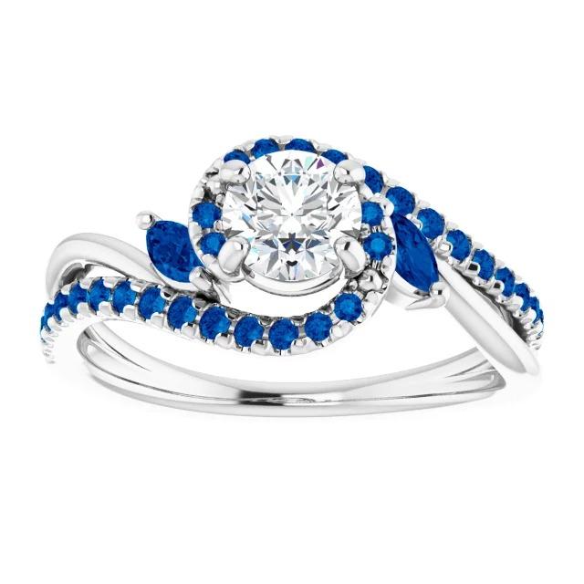 1.65 Carats Blue Sapphire Diamond Ring - Gemstone Ring-harrychadent.ca