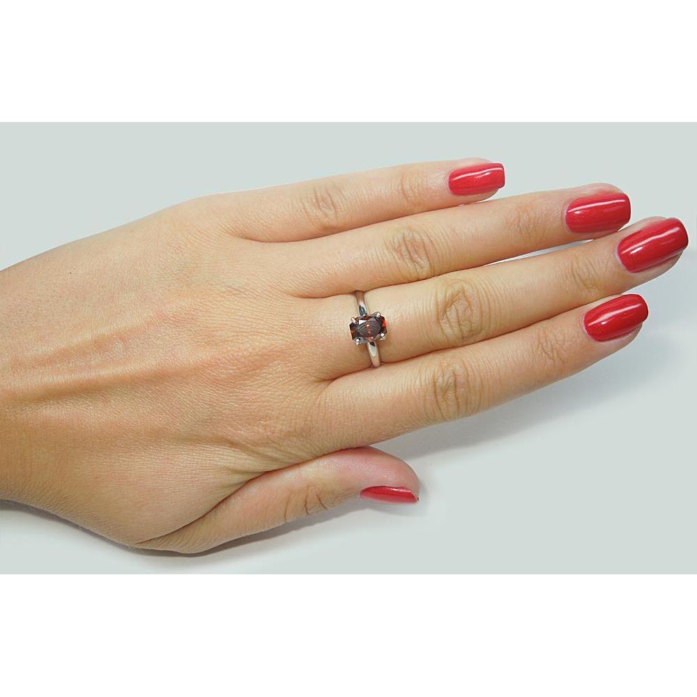 1.65 Ct Radiant Cut Red Sapphire Ring 14K White Gold - Gemstone Ring-harrychadent.ca