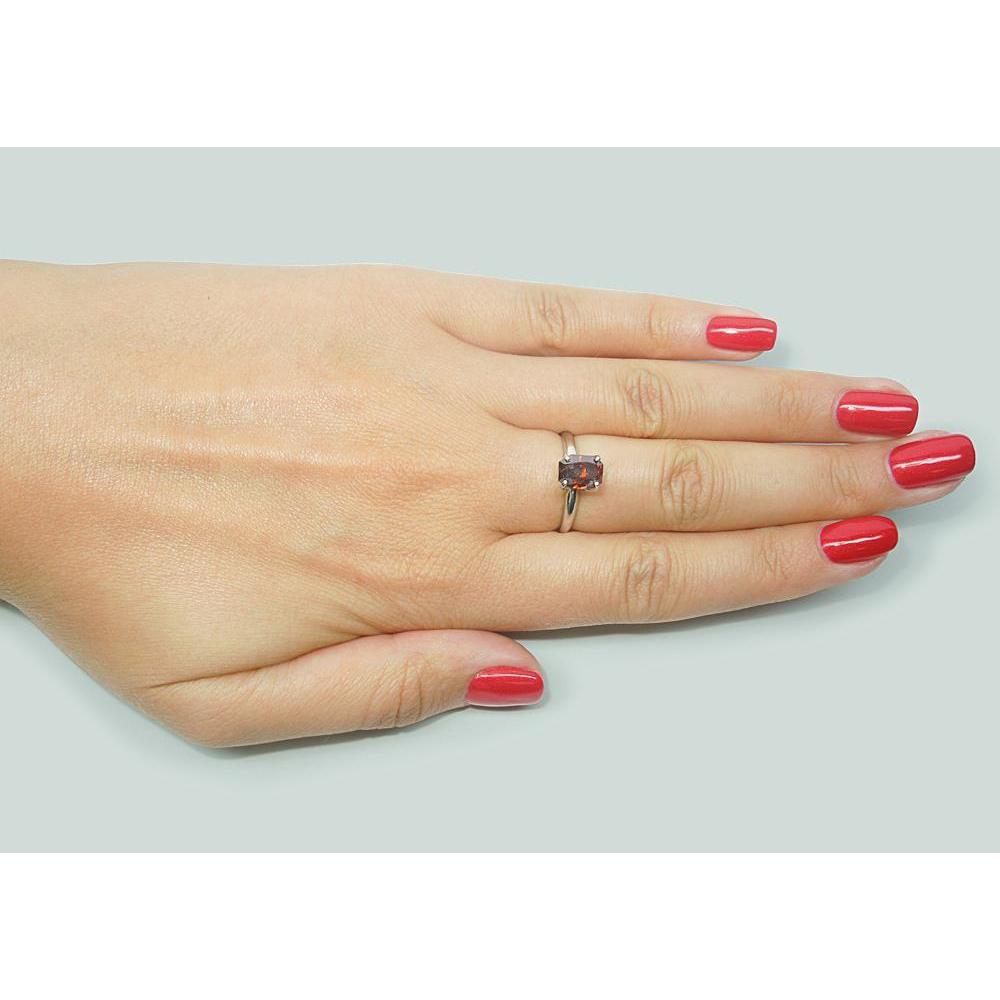 1.65 Ct Radiant Cut Red Sapphire Ring 14K White Gold - Gemstone Ring-harrychadent.ca