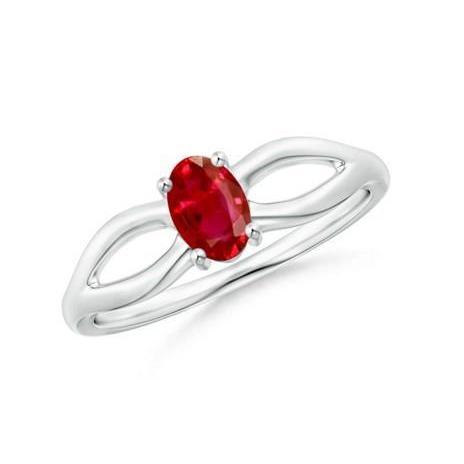 2 Carats Solitaire Prong Set Ruby Wedding Ring White Gold 14K - Gemstone Ring-harrychadent.ca