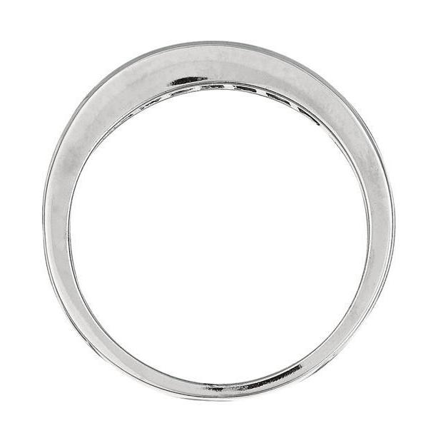 Channel Setting 0.90 Ct. Sapphire & Princess Cut Diamond Ring WG 14K - Gemstone Ring-harrychadent.ca