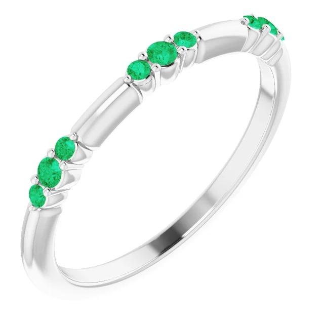 Columbian Green Emeralds 0.60 Carats Band Women Jewelry - Gemstone Ring-harrychadent.ca