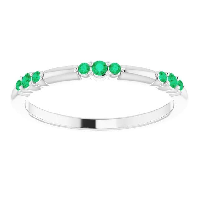 Columbian Green Emeralds 0.60 Carats Band Women Jewelry - Gemstone Ring-harrychadent.ca