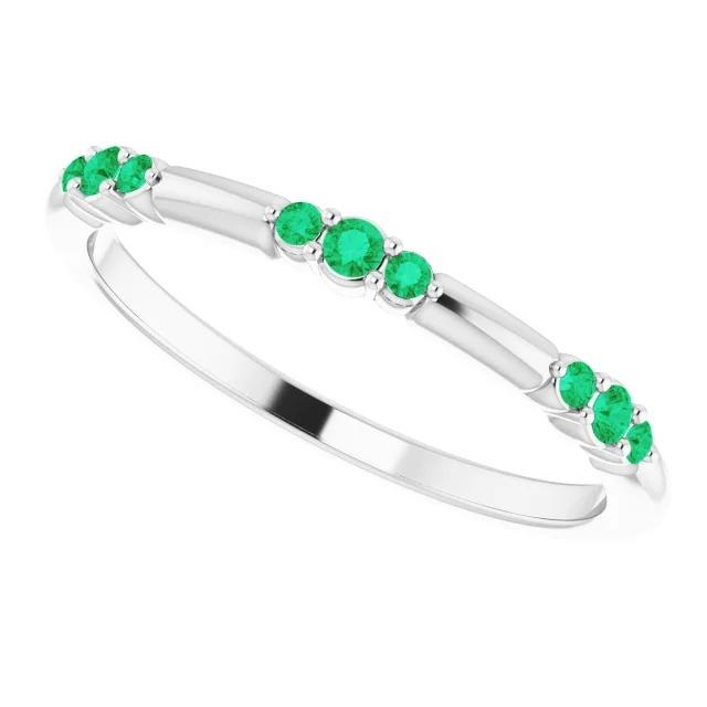 Columbian Green Emeralds 0.60 Carats Band Women Jewelry - Gemstone Ring-harrychadent.ca