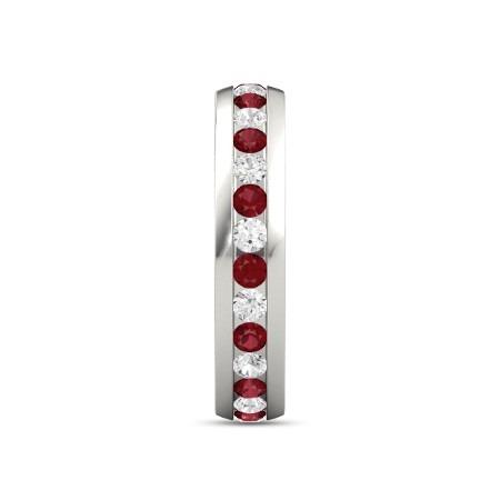 Diamond Round Ruby Eternity Band 2.50 Carats White Gold 14K - Gemstone Ring-harrychadent.ca