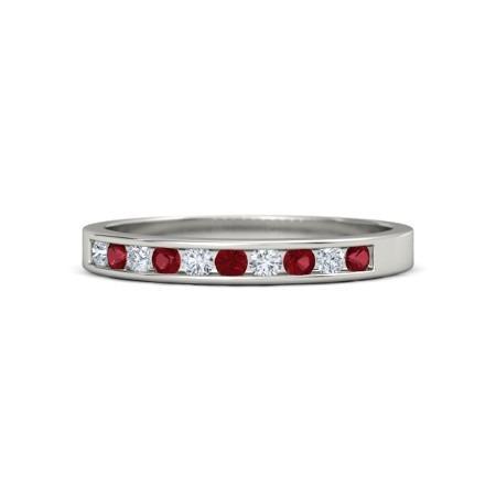 Diamond Ruby Wedding Anniversary Band 1 Carat - Gemstone Ring-harrychadent.ca