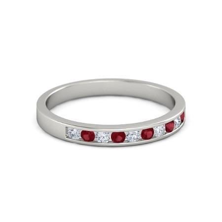 Diamond Ruby Wedding Anniversary Band 1 Carat - Gemstone Ring-harrychadent.ca