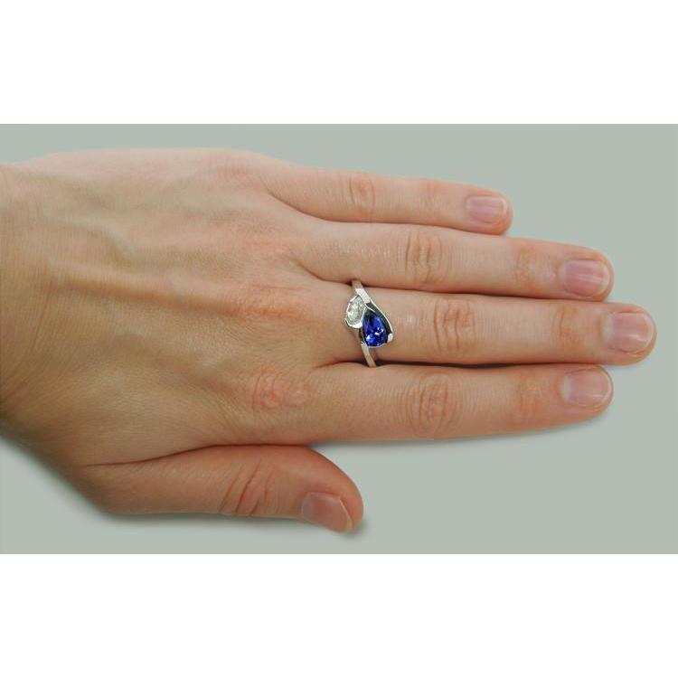Pear Shape Infinity Tanzanite And Diamond Ring 2.25 Ct. Gold 14K - Gemstone Ring-harrychadent.ca