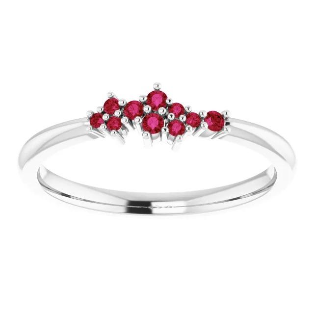 Prong Setting Ring Ruby Stones White Gold 14K 1 Carat - Gemstone Ring-harrychadent.ca