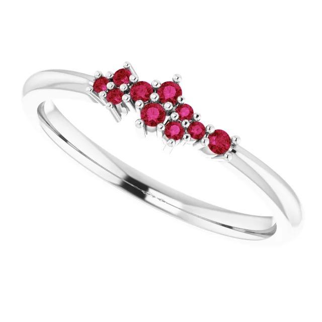 Prong Setting Ring Ruby Stones White Gold 14K 1 Carat - Gemstone Ring-harrychadent.ca