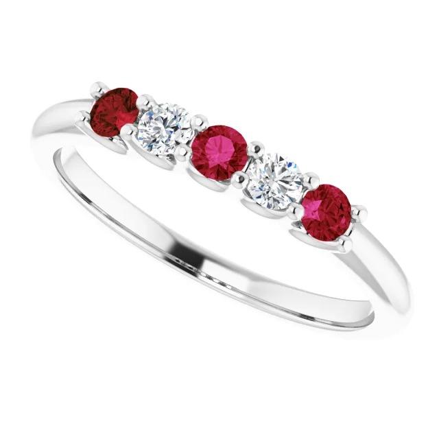 Round Diamond Ruby Stone Ring 2 Carats White Gold 14K Jewelry - Gemstone Ring-harrychadent.ca