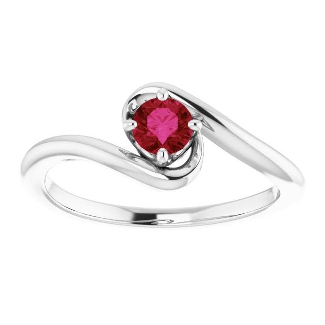 Ruby Stone Ring Solitaire 1 Carat White Gold 14K - Gemstone Ring-harrychadent.ca