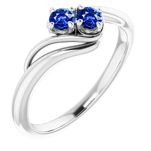 Sapphire Prong Setting 1 Carat Ring Bypass Shank White Gold 14K - Gemstone Ring-harrychadent.ca